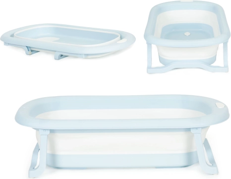 Összecsukható gyermek fürdőkád leeresztővel ECOTOYS – Szürke