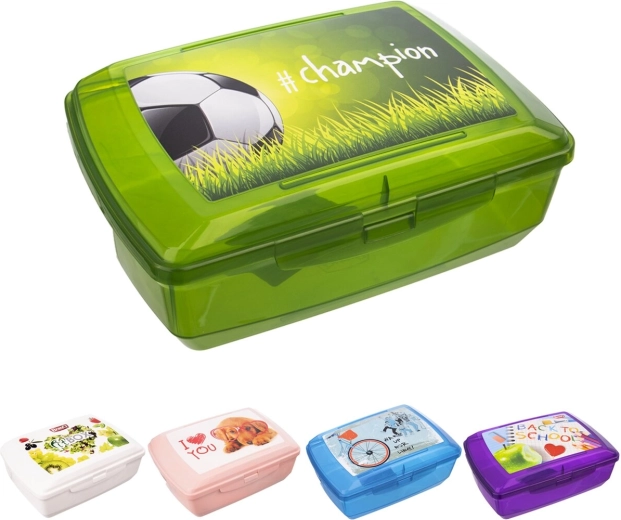 BranQ uzsonnás doboz csipesszel 20,5 × 13,5 × 7,5 cm (vegyes minták)
