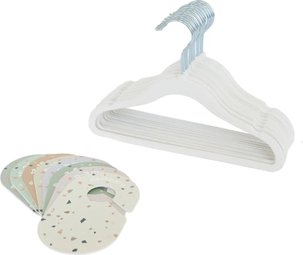 3 Sprouts krém/terrazzo vállfa- és szekrényelválasztó szett