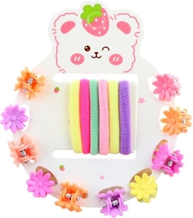 Hajdísz szett kislányoknak – virág alakú hajgumik és csatok