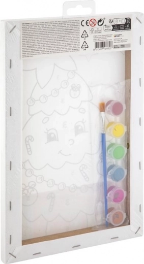 Grafix számos festés – karácsonyfa, keretre feszített vászon 19,5 × 29,7 cm