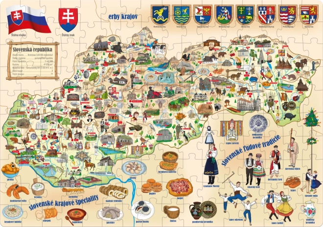 Népszerű Puzzle Szlovákia Térképe 160 Darabbal