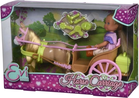 Evi Love baba hintóban lóval