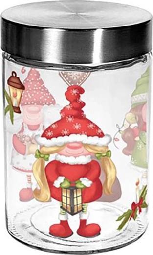 TORO üveg süteményes doboz 1100 ml, manó mintával