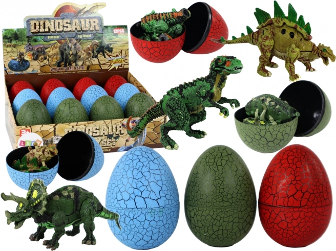 Dinoszaurusz figurás tojás, 3 színben, 9 cm