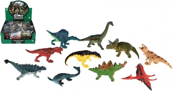 Műanyag mini dinoszauruszok 7–9 cm, vegyes fajták zacskóban