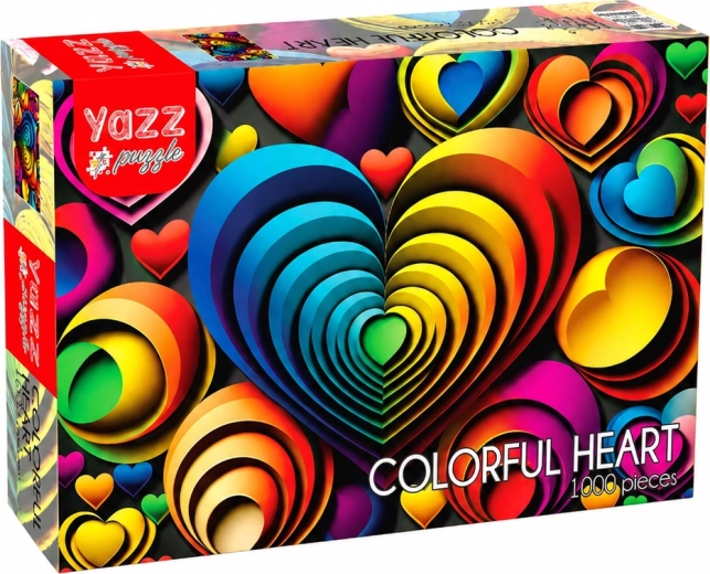 YAZZ Puzzle Színes szívek, 1000 darabos