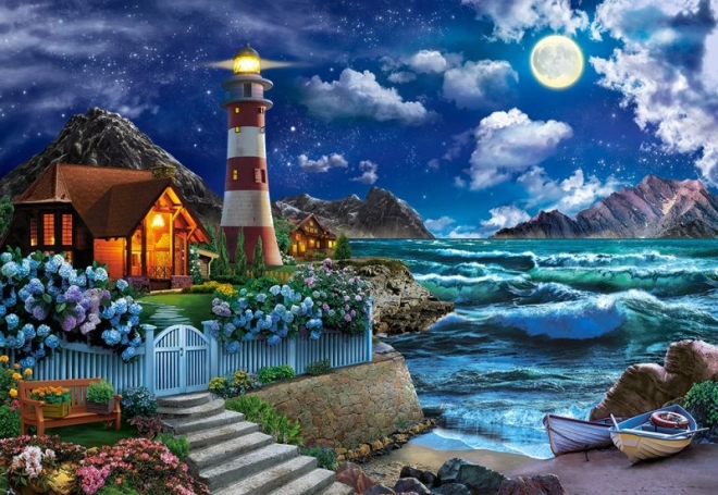 Puzzle 1000 db Tengerész Éjszakája, Világítótorony
