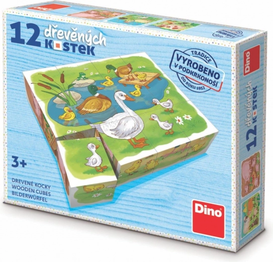 dino fa képkockák a farmon – 12 kocka