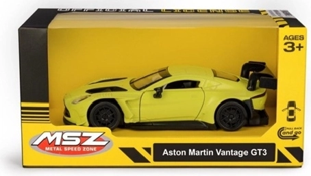 MSZ Aston Martin Vantage modell fény- és hangeffektekkel, sárga