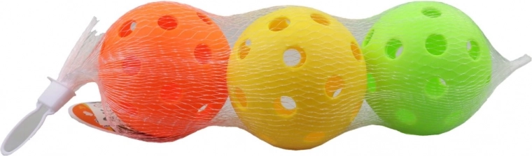 Színes labdák gyerekeknek 7 cm, 3 db hálóban