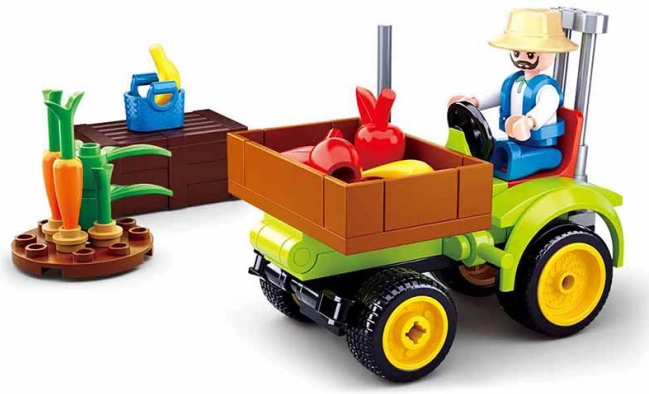 Sluban Építőkészlet Kisváros Farm Gyümölcsszállító Traktor