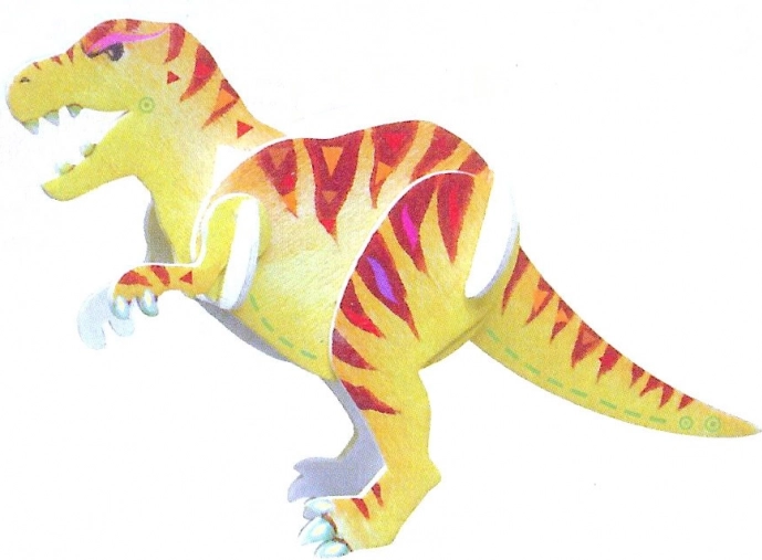 3D fa puzzle Tyrannosaurus rex festékekkel ARTLOVER