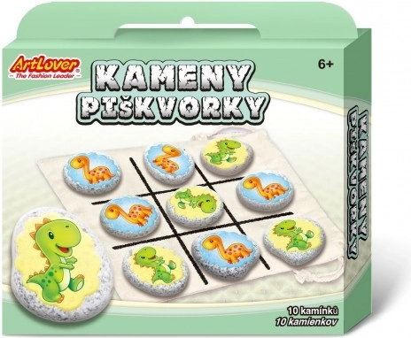 Amőba dinós kreatív készlet természetes kövekkel és matricákkal