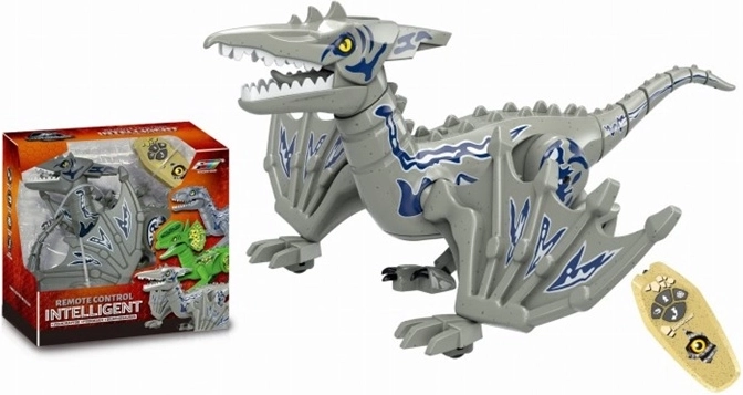 Távirányítós dinoszaurusz szárnyakkal, szürke
