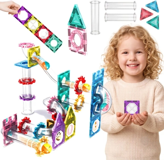 WOOPIE mágneses 3D golyópálya-építő 126 elemmel