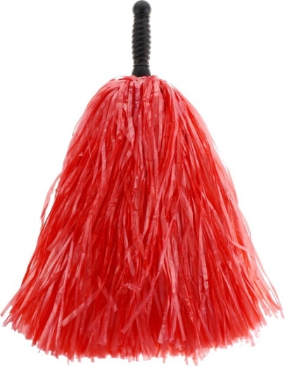 Piros cheerleading pompon fekete fogantyúval