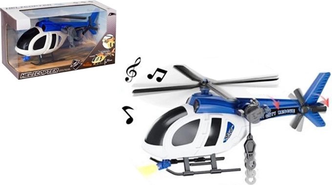 Rendőrségi helikopter fénnyel és hanggal