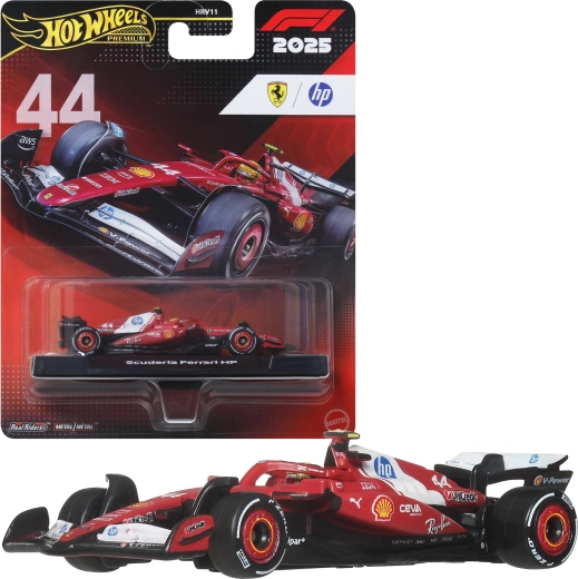 Hot Wheels Premium Formula 1 2025 Scuderia Ferrari HP #44 Lewis Hamilton – autómodell 1:64 - 1 db