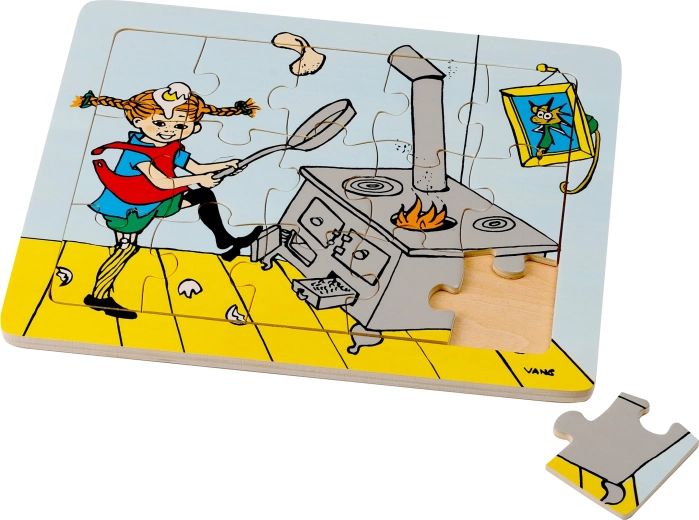 Fa puzzle Pippi Harisnyás Pippi 15 darabbal