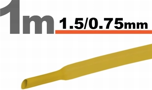Sárga zsugorcső 1,5 / 0,75 mm