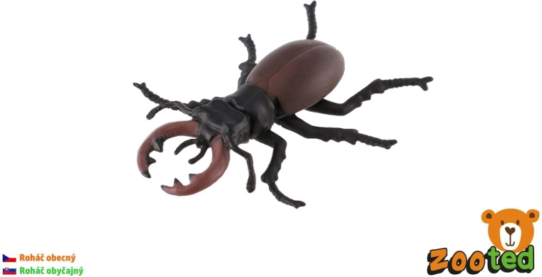 Közönséges szarvasbogár műanyag figurája, 8 cm
