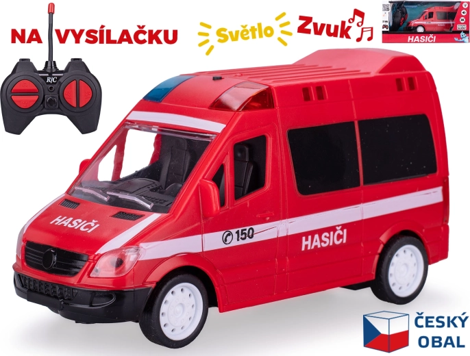 RC tűzoltóautó 17 cm távirányítással, fény- és hangeffektekkel