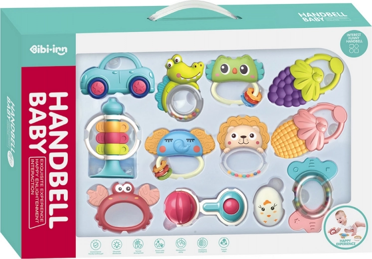 Állatok csörgők és rágókészlet 12 db