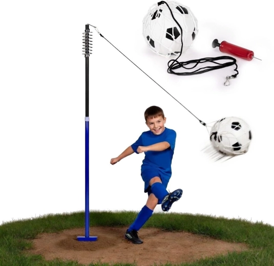 MOVEPRO rugóval ellátott köteles futball edzőkészlet rúddal