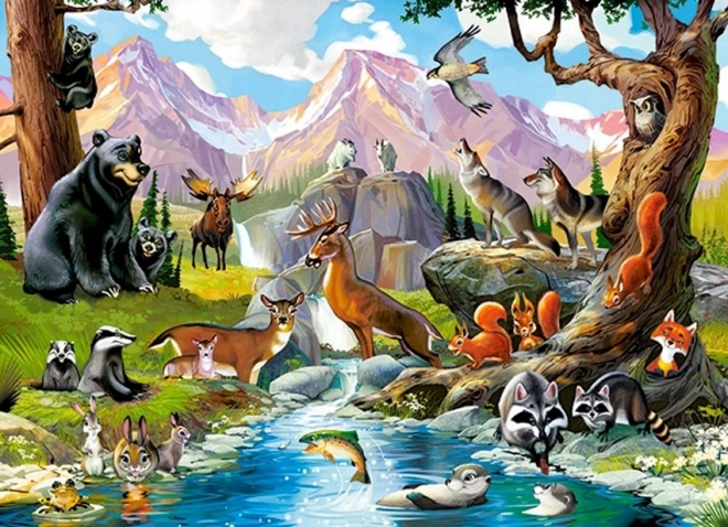 Puzzle Erdő állatok 70 darab