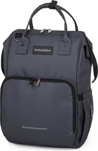 Pelenkázó hátizsák babakocsira PETITE&MARS Jack Ultimate Grey