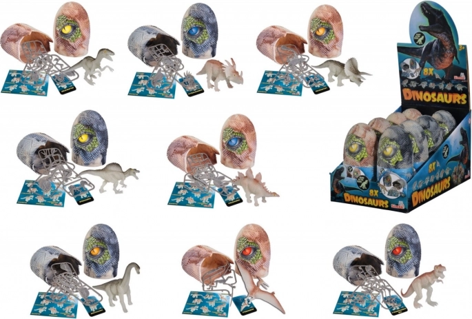 Dinoszaurusz figura tojásban – sötétben világít, 8 féle
