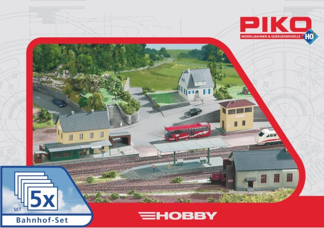 Piko Hobby Neustadt vasútállomás építőkészlet, 5 részes