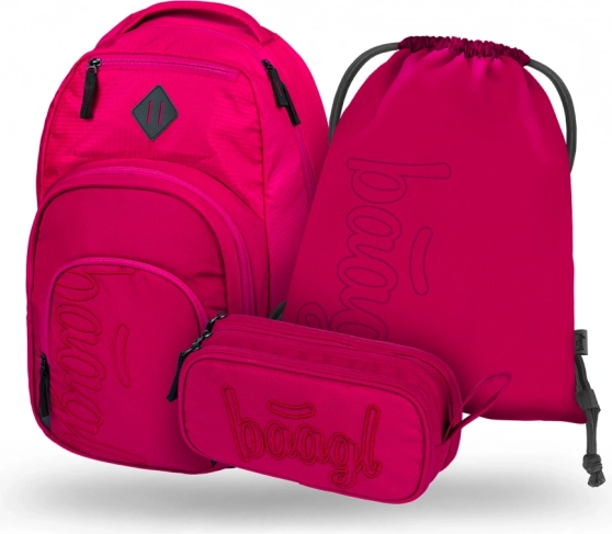 Baagl 3 Set Coolmate Ruby: hátizsák, tolltartó és zsák