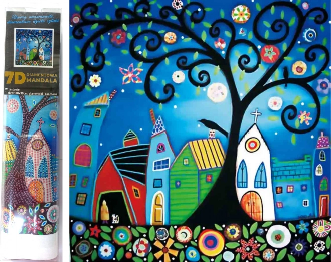 7D gyémántfestés Mesebeli város 30 × 30 cm