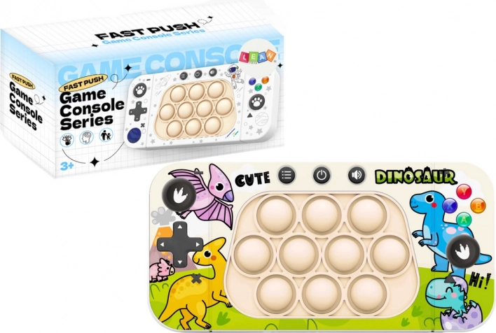 kapesz játék konzol Pop It dinoszauruszokkal és 4 játék üzemmóddal