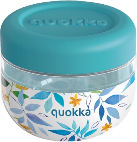 Quokka Bubble Watercolor Leaves türkiz 500 ml-es élelmiszertároló doboz