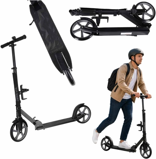 Összecsukható városi roller Trike Fix 200 mm fekete-szürke