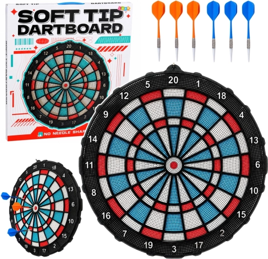 Soft tip (műanyag hegyű) darts tábla 42,5 cm, 6 db nyílkészlettel