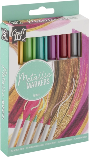 Metál színű filctoll készlet 6 db