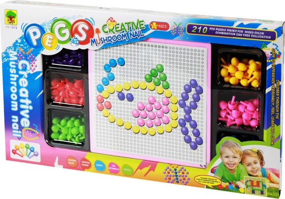 Színes mozaik gombocskákkal, 210 db