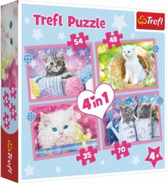 Puzzle 4 az 1-ben Vidám kiscicák