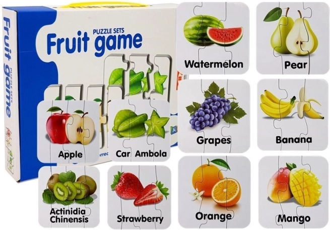 oktató puzzle gyümölcsök – 10 páros