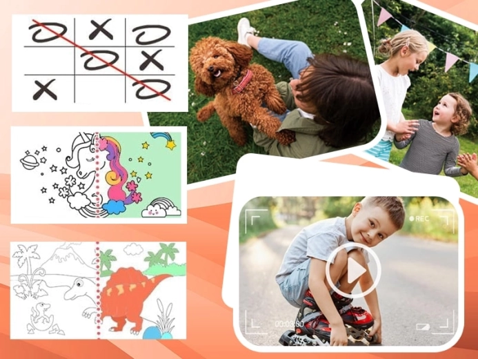 Fotók, 1080P videó és szórakoztató játékok