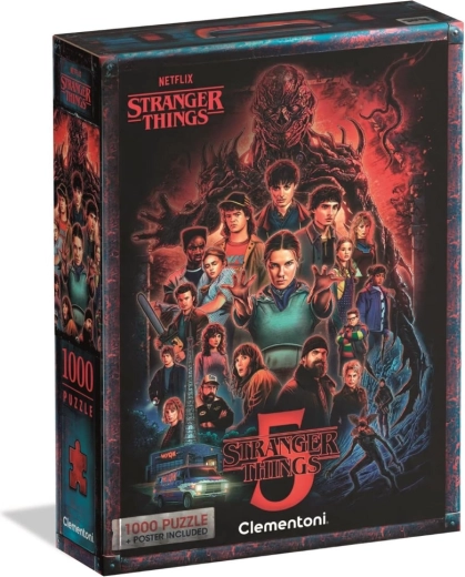 Puzzle 1000 Stranger Things 5 poszterrel – Clementoni