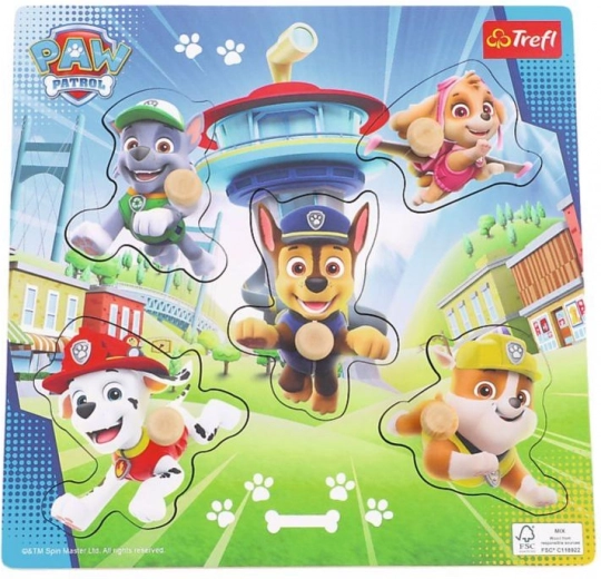 Fából készült mini puzzle MANCs Őrjárat – 5 darab
