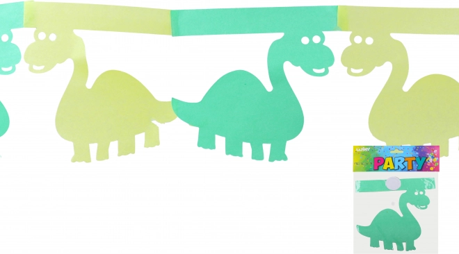Zöld papír girland dinoszauruszokkal 3 m