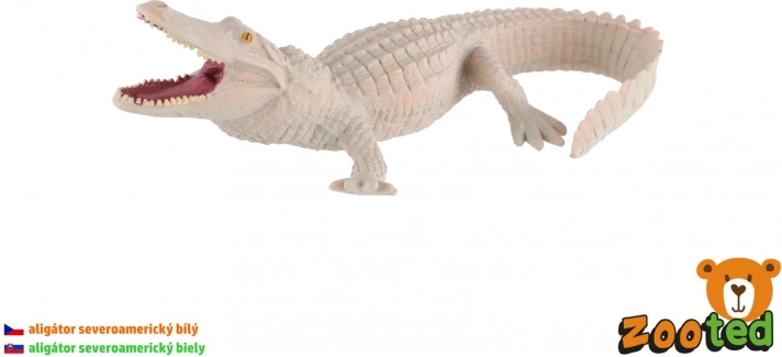 Fehér aligátor műanyag figura 15 cm
