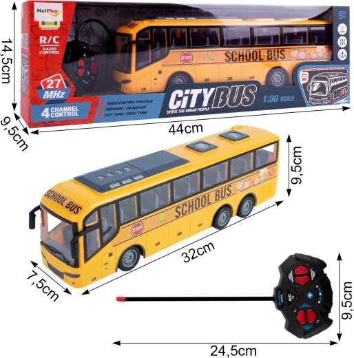 Távirányítású városi busz 1:30 méretarányban