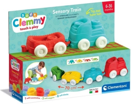 CLEMENTONI Soft Clemmy Szenzoros vonat kockákkal